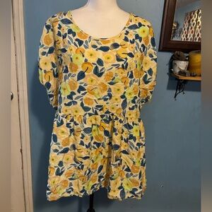 Bloomchic, Plus Sized, Floral, Babydoll Top